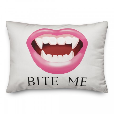 Bite Me Vampire 14x20 Spun Poly Pillow