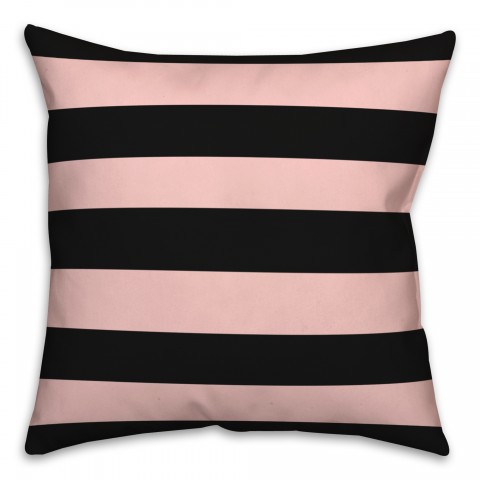 Blush And  Black Stripes Pillow