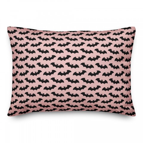 Bats On Pink Pattern 14x20 Spun Poly Pillow
