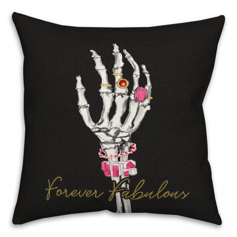 Fabulous Forever Skeleton Pillow