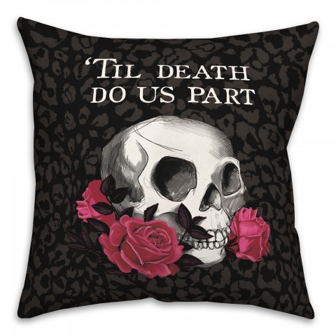 Til Death Do Us Part Skull Pillow