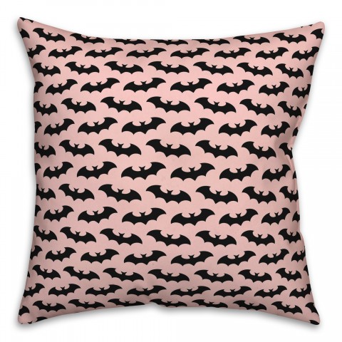 Bats On Pink Pattern Pillow