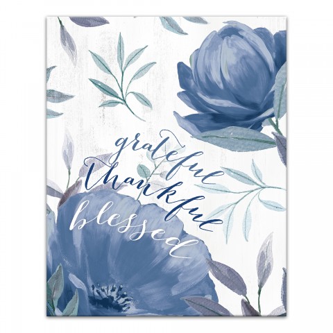 Grateful Thankful Blessed 16x20 Canvas Wall Art