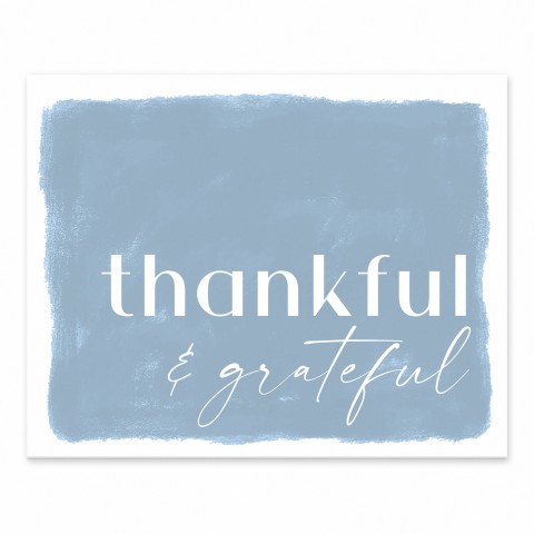 Blue Thankful Grateful 10x8 Tabletop Canvas