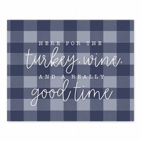 Turkey Wine Good Time 10x8 Tabletop Canvas