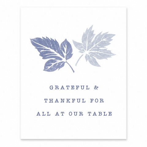Grateful Blue Leaves 8x10 Tabletop Canvas
