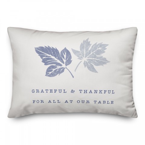 Grateful Blue Leaves 14x20 Spun Poly Pillow