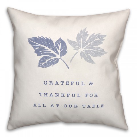 Grateful Thankful Leaves Pillow