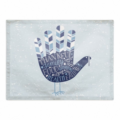 Blue Hand Turkey 18x14 Poly Twill Placemat
