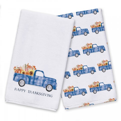 Blue Thanksgiving Truck Textiles Collection