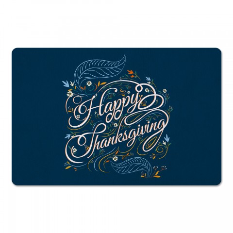 Happy Thanksgiving Script 27x18 Floor Mat
