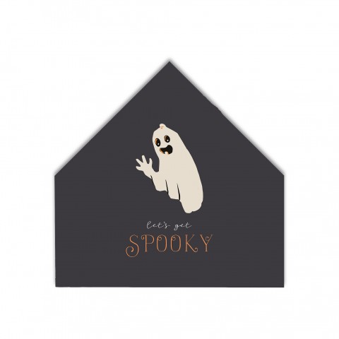 Spooky Ghost 12x12 House Shaped Canvas