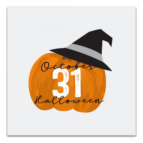 October 31 Halloween 16x16 Canvas Wall Art