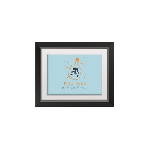 Poison Skull 14X11 Black Framed Print Under Glass
