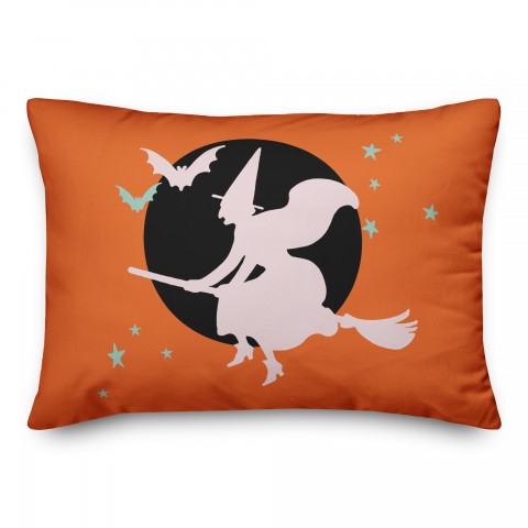 Flying Witch 14x20 Spun Poly Pillow