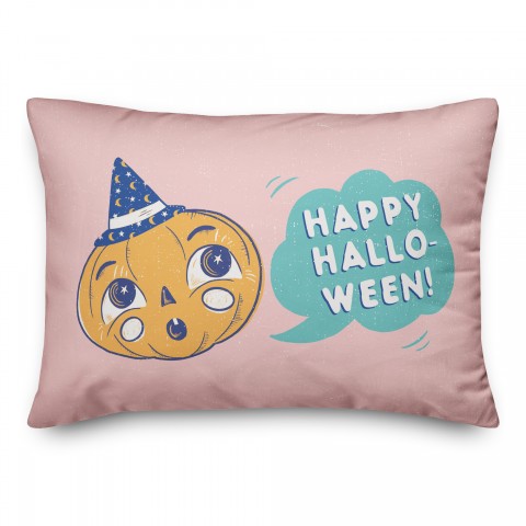 Retro Halloween Pumpkin 14x20 Spun Poly Pillow