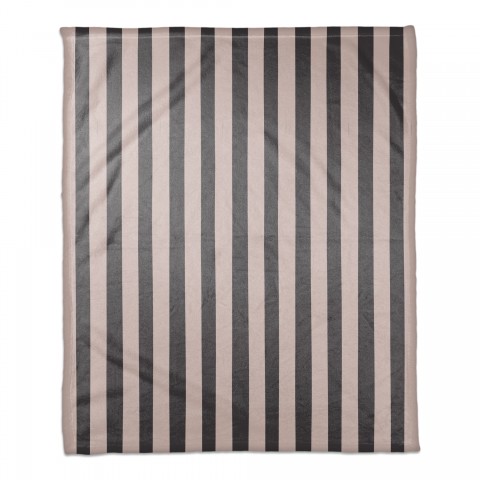 Pink Grey Stripes 50x60 Coral Fleece Blanket