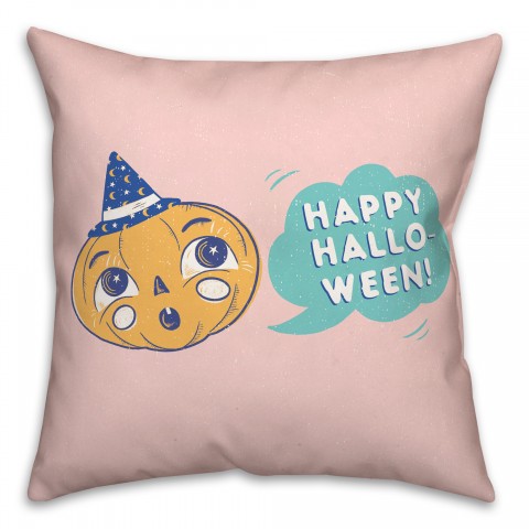 Retro Halloween Pumpkin Pillow