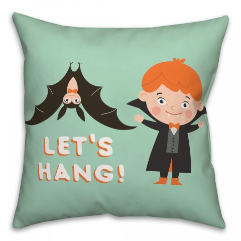 Let's Hang Vampire Bat Pillow