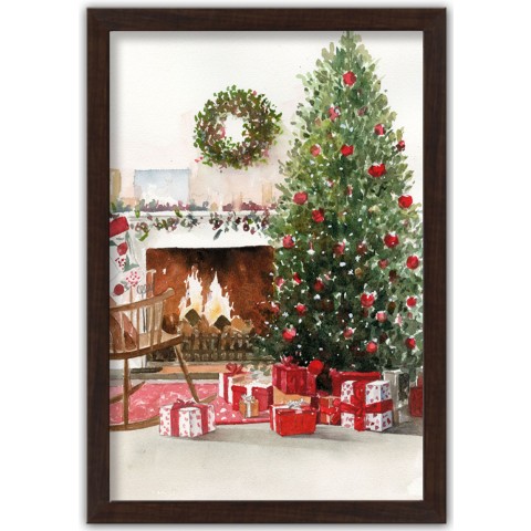 Christmas Morning 20x30 Black Framed Print Under Glass