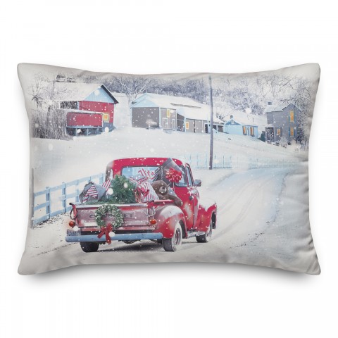 Dashing Through The Snow 14x20 Spun Poly Pillow