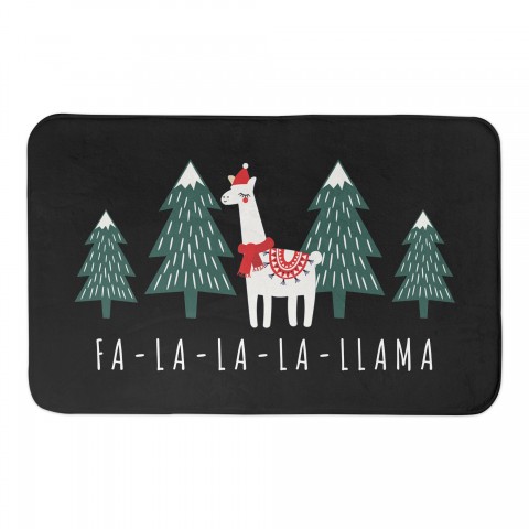 Holiday Caroling Llama 34x21 Bath Mat