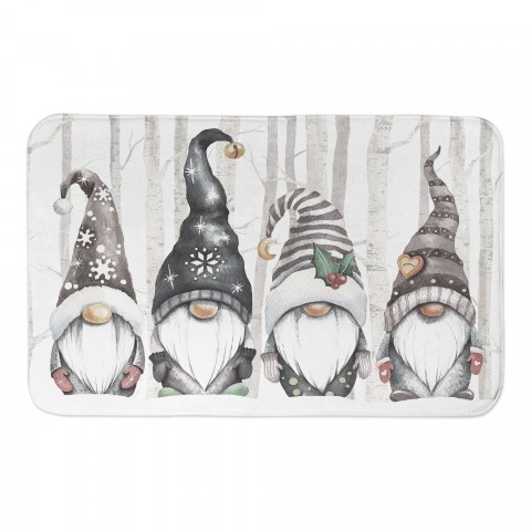 Winter Forest Gnomes 34x21 Bath Mat