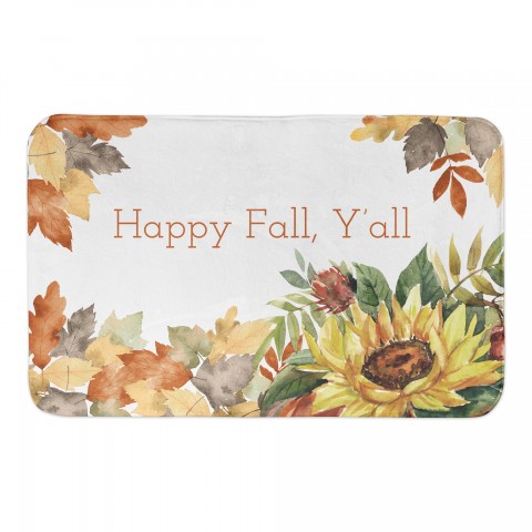 Watercolor Florals 34x21 Bath Mat