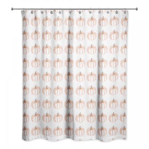 Curly Pumpkin 71x74 Shower Curtain