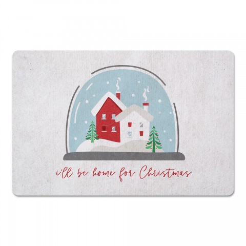 Home Christmas Snowglobe 27x18 Floor Mat