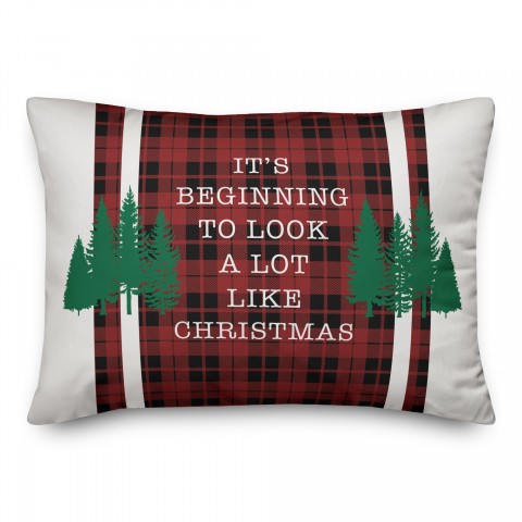 Look Like Xmas Plaid 14x20 Spun Poly Pillow