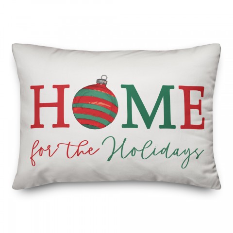 Home For Holidays Ornament 14x20 Spun Poly Pillow