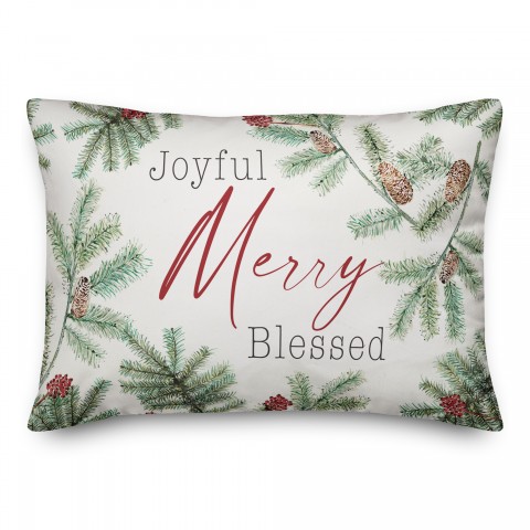 Joyful Merry Blessed 14x20 Spun Poly Pillow