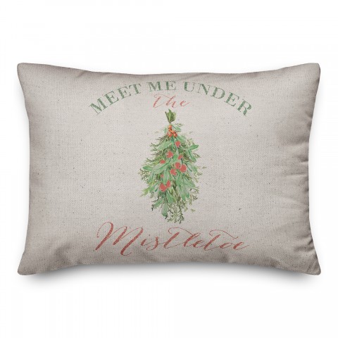 Meet Under Mistletoe 14x20 Spun Poly Pillow