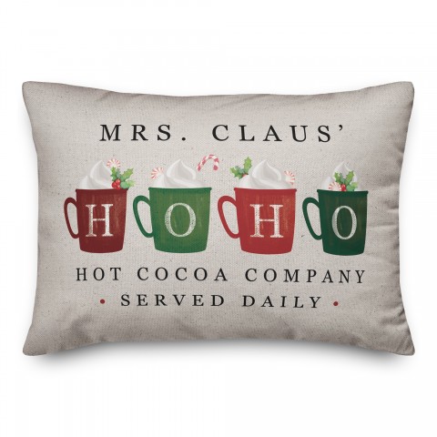 Mrs Claus Hoho Cocoa 14x20 Spun Poly Pillow