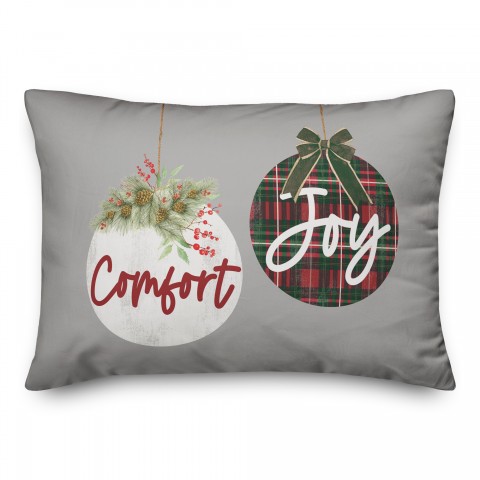 Comfort and Joy Ornaments 14x20 Spun Poly Pillow