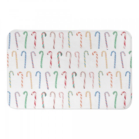 Candy Cane Pattern 34x21 Bath Mat