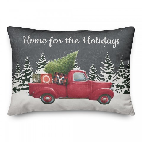 Home Holidays Truck 14x20 Spun Poly Pillow