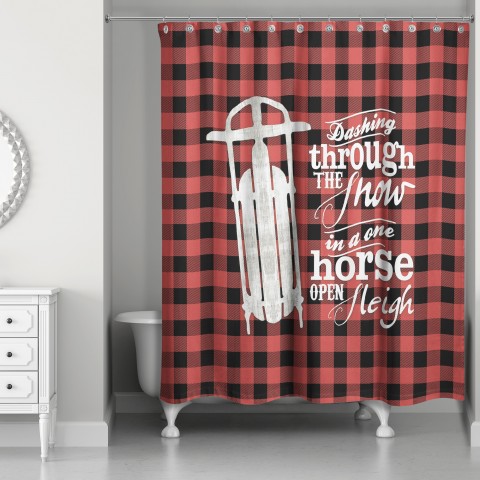 One Horse Open Sleigh 71x74 Shower Curtain
