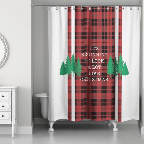 Beginning to Look Like Christmas 71x74 Shower Curtain