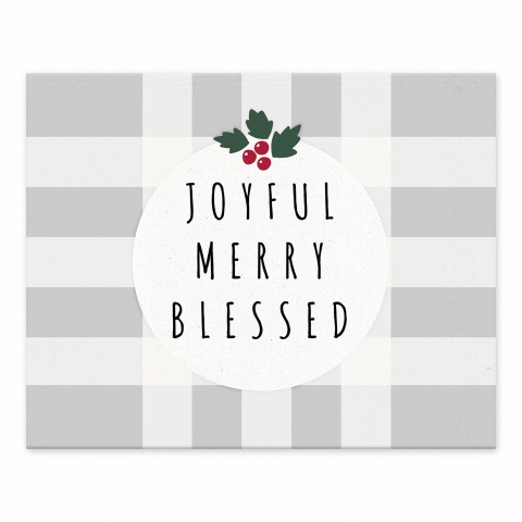 Joyful Merry Blessed 10x8 Tabletop Canvas