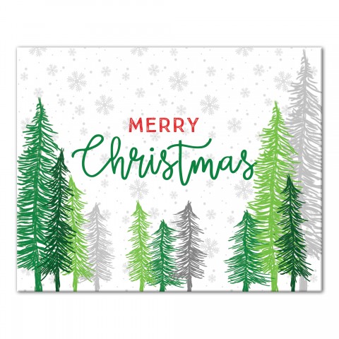 Merry Christmas Forest 20x16 Canvas Wall Art