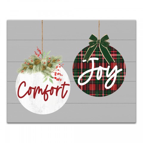 Comfort and Joy Ornaments 20x16 Canvas Wall Art