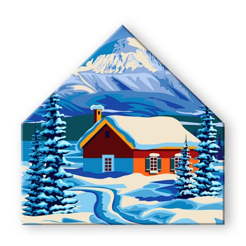 Arctic Nighttime Cabin Wall Art