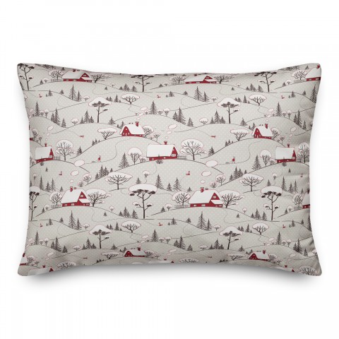 Snowy Village  14x20 Spun Poly Pillow