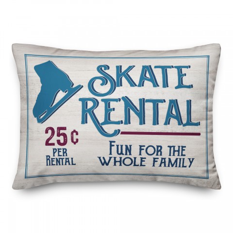 Skate Rental Blue  14x20 Spun Poly Pillow