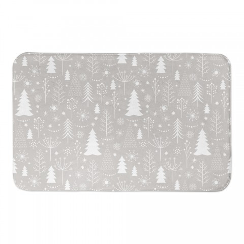 Winter Tree Soft Gray  34x21 Bath Mat