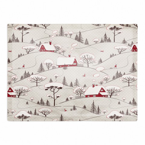 Snowy Village 18x14 Poly Twill Placemat