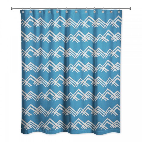 Blue Mountain Pattern 71x74 Shower Curtain