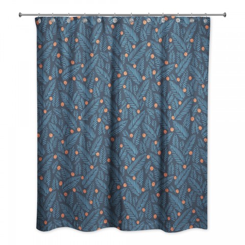 Simple Christmas Foliage 71x74 Shower Curtain